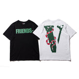 Vlone Snake T Shirt Printed Large V Short Sleeve T-Shirt Men'S Loose