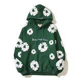 Kanye West Sunday Service Hoodie Autumn Winter Retro Three-Dimensional Foam Flower Print Embroidered Hoodie