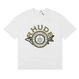 Rhude T Shirts Sturgeon Caviar Printed Cotton Short Sleeves Men and Women