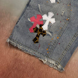 Chrome Heart Shorts Summer Tooling Denim Shorts