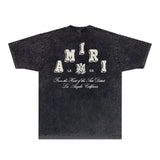 Amiri Washed Distressed T Shirt Printed Trendy Pure Cotton