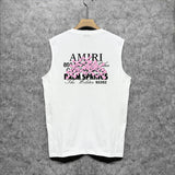 Amiri tank top pink bone print