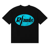 Rhude T Shirt Micro Label Alphabet Horse Print Short Sleeve T-Shirt
