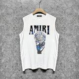 Amiri tank top colorful hand rest planet print