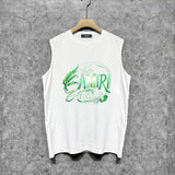 Amiri tank top green leaf letterprinting
