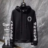 Chh Chrome Hearts Hoodie Cross Red Lips Mouth Flower Arms Horseshoe Men's and Women's Hooded Sweater