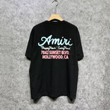 Amiri t shirts wine glass letterprinting short sleeves