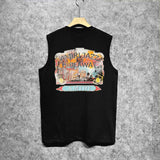 Amiri tank top lake view oil painting printing