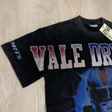 Valeforever Vale T Shirts Hotfix rhinestones Splicing Water Sleeve