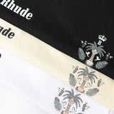 Rhude T Shirt Micro Standard Island Coconut Tree Print Short Sleeve T-Shirt
