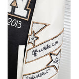 Off White Jacket Autumn/Winter OW Embroidered Hot Diamond Jacket Baseball Uniform