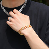 Chains 16mm Cuban Chain Full Zircon Bracelet Necklace St. Valentine's