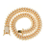 Chains 16mm Cuban Chain Full Zircon Bracelet Necklace St. Valentine's