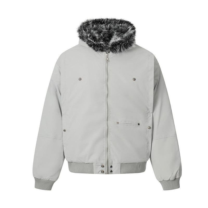 Unisex Down Jacket Men's Winter Warm Padded Plush Collar Padded Jacket
