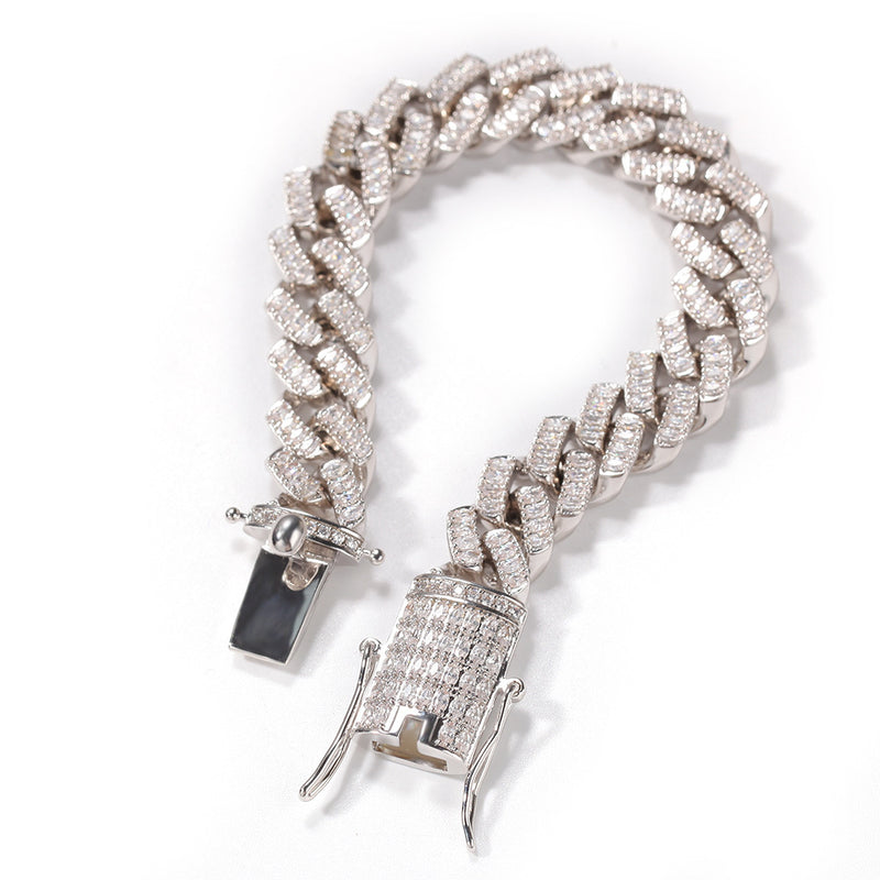 Chains Hip Hop 12mm Strip Copper with Zircon Necklace Royalty Spectrum