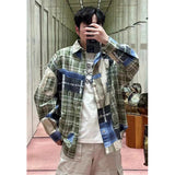 Unisex Shirts Plaid Loose Casual Long Sleeve Shirt