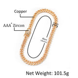 Chains Hip Hop 12mm Strip Copper with Zircon Necklace Royalty Spectrum