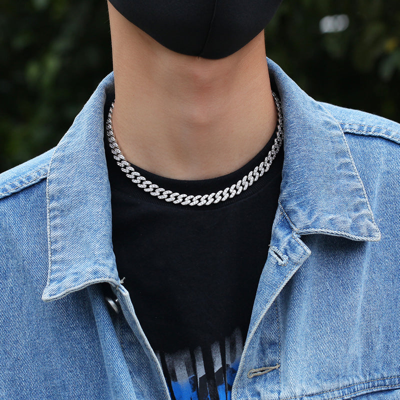 Chains 9mm Zircon Cuban Necklace Hip Hop Necklace CubanChain Royalty St. Valentine's