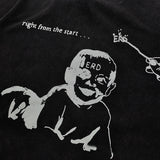 ERD T Shirts Summer Washed Children's Printed Short Sleeve Loose