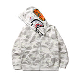 Bathing Ape Hoodie Luminous Camouflage Spotted Shark Double Hooded Zip Sweater