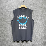 Amiri tank top smiley face printing