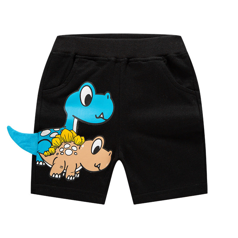 Boy Shorts Summer Boys' Three-Dimensional Cartoon Shorts Children's Fifth Pants Dinosaur Bottoms Pure Cotton Fashion