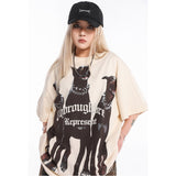 Unisex T-Shirts Doberman REPRESENT Vintage Loose Short Sleeves