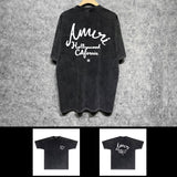 Amiri washed t-shirt hollywood letterprinting short sleeves