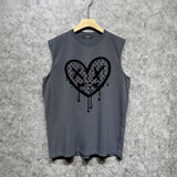 Amiri tank top splash paint heartprinting