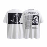 SAINT MICHAEL Vintage T Shirt Kurt Cobain Black and White Newspaper Portrait Short Sleeve