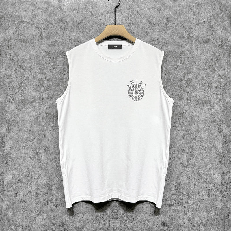 Amiri tank top dotted lotus printing