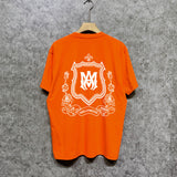 Amiri t shirts flower shield printing short sleeve