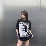 ERD T Shirts Summer Washed Children's Printed Short Sleeve Loose