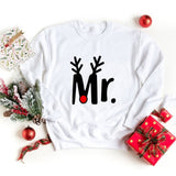 Christmas Couple Men's and Women's Crew Neck Hoodie Large