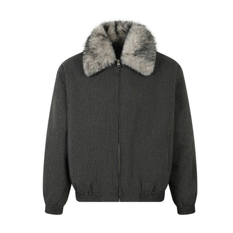 Unisex Down Jacket Men's Winter Fur Collar Padded Warm Jacket