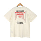 Rhude T Shirt Abstract Tunnel Printed Loose T-shirt