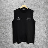 Amiri tank top bone white bone crack letterprinting