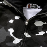 Bathing Ape Hoodie Luminous Camouflage Spotted Shark Double Hooded Zip Sweater