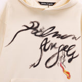 Palm Angels Hoodie Smoke Letter Flame Print Hooded Sweater