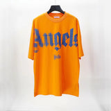 Palm Angels T Shirts Angel Foam Letter Short Sleeve T-shirt Men's Loose Half Sleeve