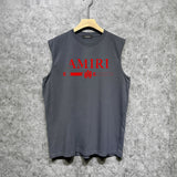 Amiri tank top with damaged letter horizontal stripesprinting
