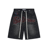 Valeforever Vale denim shorts Hotfix Rhinestones