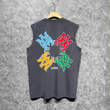 Amiri tank top color block simple logo set printing