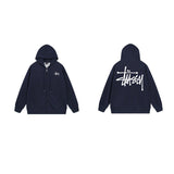 Stussy Hoodie Zip-Up Cardigan Fleece Hooded Sweater