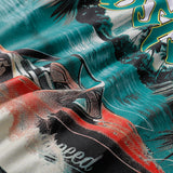 Godspeed T Shirts Speedboat Shark Print Cotton Crew Neck Short Sleeve Men and Women