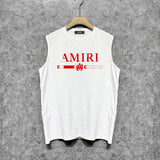 Amiri tank top with damaged letter horizontal stripesprinting