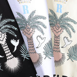 Rhude T Shirt Micro Standard Island Coconut Tree Print Short Sleeve T-Shirt