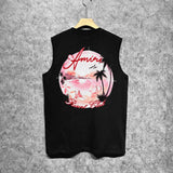 Amiri tank top pink beach print