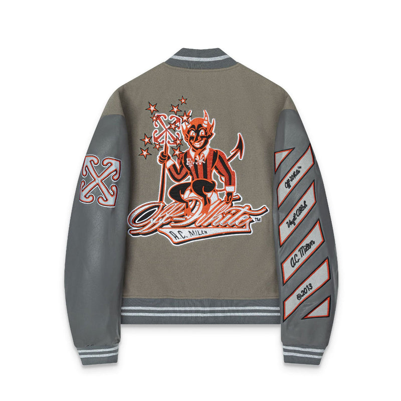 Off White Jacket Qiuxin OW Joint Heavy Industry Embroidery Hot Diamond Baseball Jacket