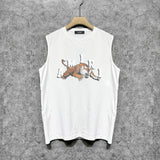 Amiri tank top bone fracture tiger print